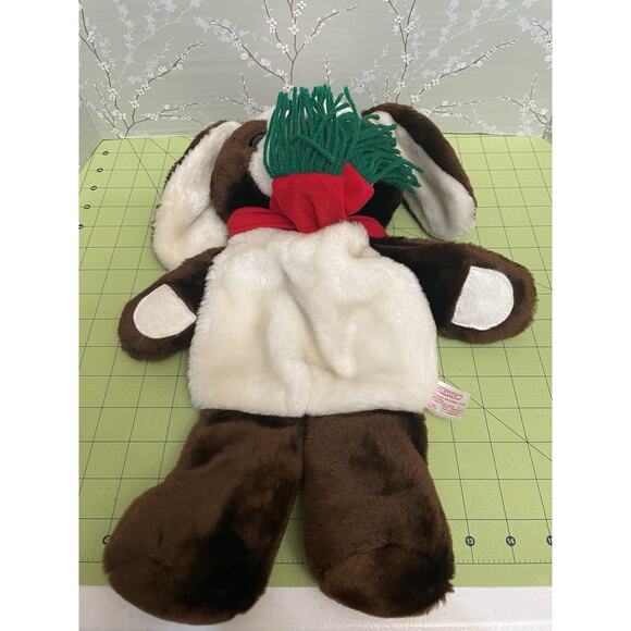 Vintage Fairview 1984 Christmas Puppy Dog Flat 16” Plush Stuffed Animal - Picture 4 of 8